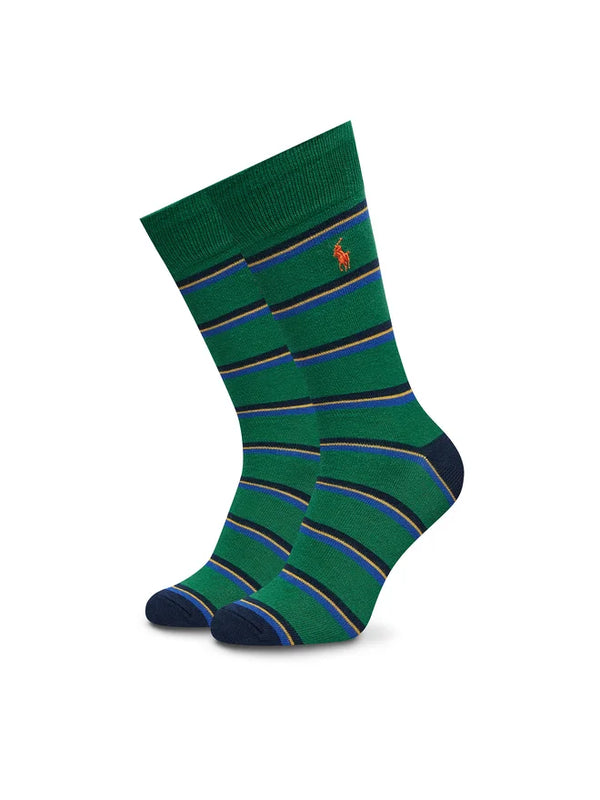 RL Green Stripes Crew Socks