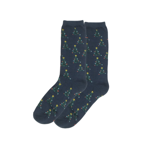 Light Tree Navy Blue Funky Socks
