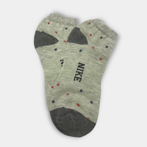Multi Doted Premium Quality Ankle Socks Light Grey