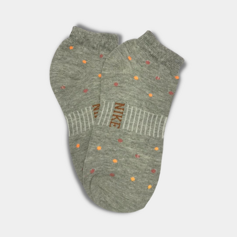 Nike Multi Doted Premium Quality Ankle Socks Grey