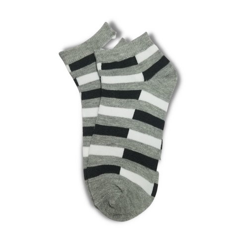 Multi Stripes Ankle Women Socks Grey - Premium Quality