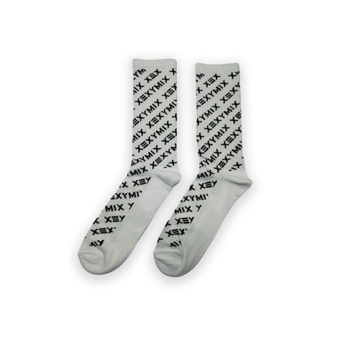 White Equations Funky Socks