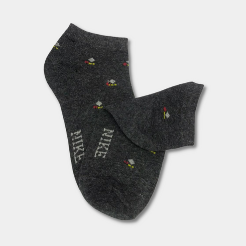 Nike Multi Doted Premium Quality Ankle Socks Dark Gery