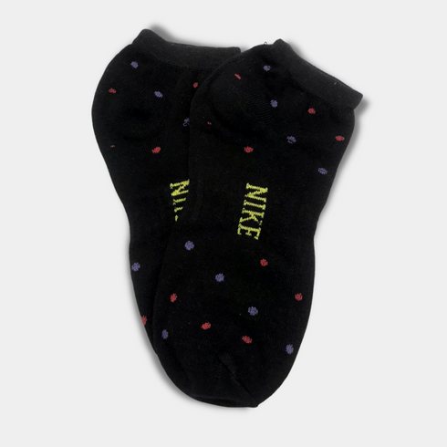 Nike Multi Doted Premium Quality Ankle Socks Black