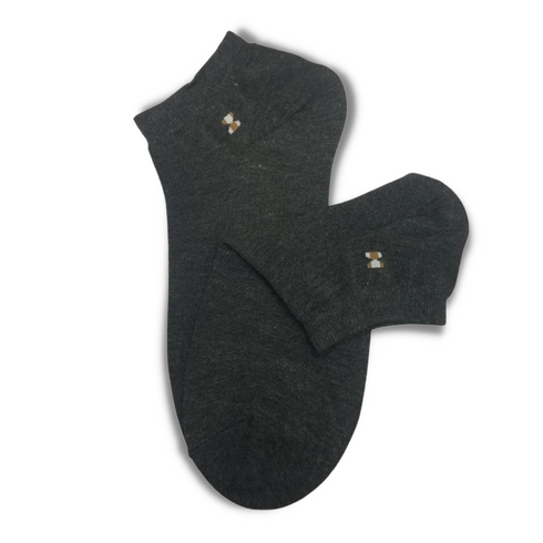 Plain Iconic Ankle Socks Charcoal - Premium Quality