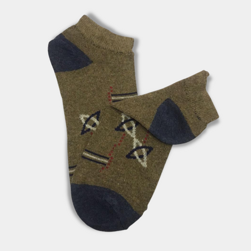 Premium Quality Strech Cotton Ankle Socks Brown