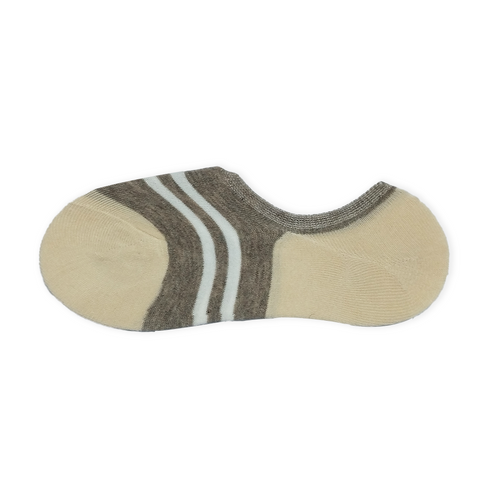Brown Bold Stripes No Show Invisible Socks - Premium Quality