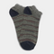 Multi Stripes Stretch Cotton Ankle Socks Grey