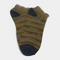 Multi Stripes Stretch Cotton Ankle Socks Brown