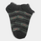 Multi Stripes Stretch Cotton Ankle Socks Dark Grey