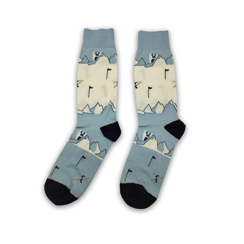Winter Mountain Print Funky Socks