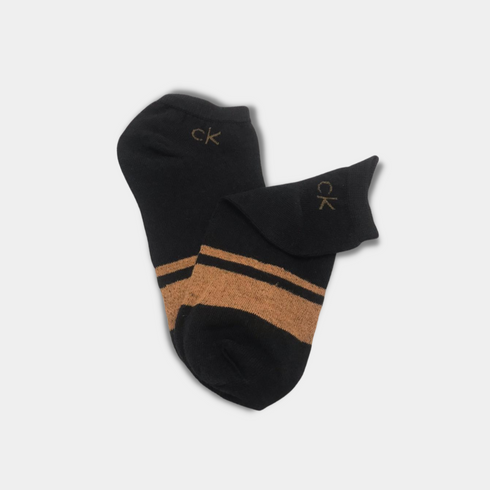 CK Bold Striped Ankle Socks Black