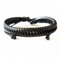 Black Braided Style Leather Bracelet For Men
