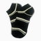 Black Short Ankle Socks With White Stripes