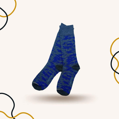Blue Floral Funky Socks - SOXO #1 Imported Socks Brand in Pakistan