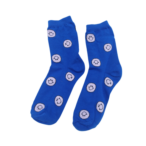 Blue face smiley funky socks - SOXO #1 Imported Socks Brand in Pakistan