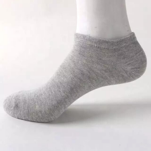 Breathable Cotton High Quality Ankle Socks Light Grey