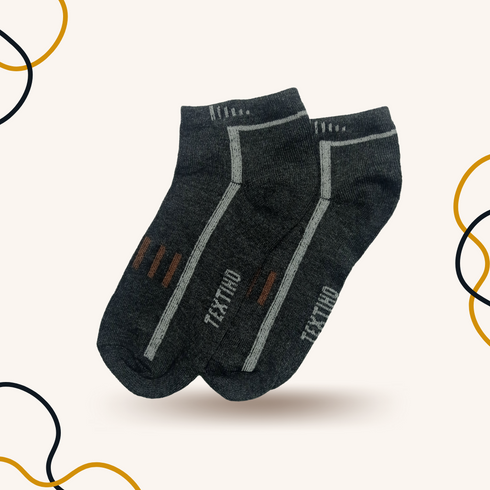 Charcol Texture Sports Ankle Socks - SOXO #1 Imported Socks Brand in Pakistan