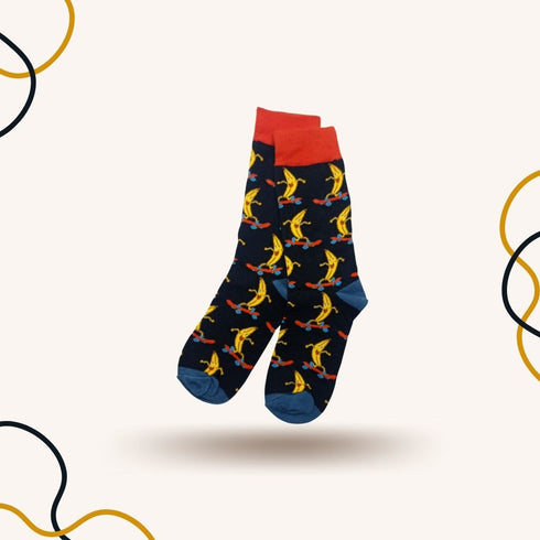 Crazy Banana Black Funky Socks - SOXO #1 Imported Socks Brand in Pakistan