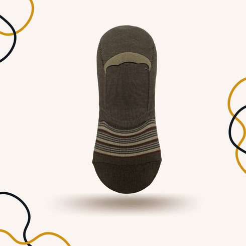 Dotted Stripes No Show Socks Mustard - SOXO #1 Imported Socks Brand in Pakistan