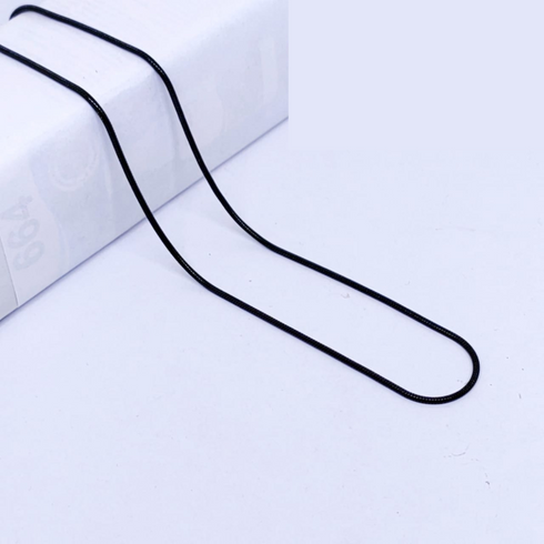 Flat Stainless Steel Snake Black Chain