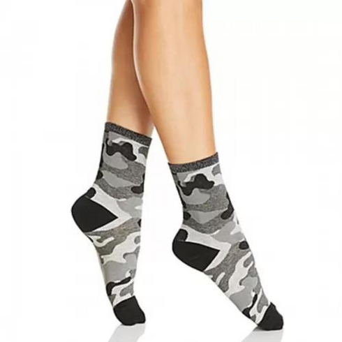 Grey Military Camouflage Crew Socks