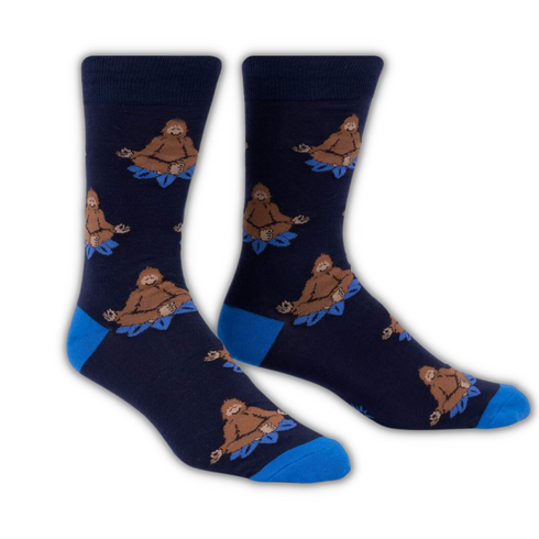 Meditating Bigfoot Animal Funky Socks