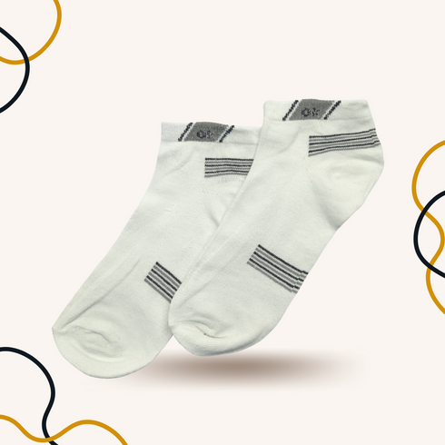 OK Sports Ankle Socks White - SOXO #1 Imported Socks Brand in Pakistan