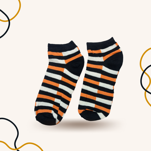 Orange Linear Ankle Socks - SOXO #1 Imported Socks Brand in Pakistan