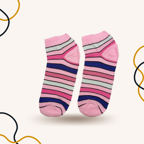 Pink Linear Ankle Socks - SOXO #1 Imported Socks Brand in Pakistan