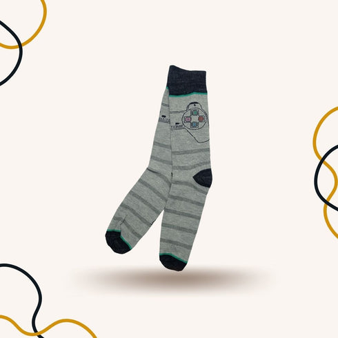 PlayStation Grey Funky Socks - SOXO #1 Imported Socks Brand in Pakistan