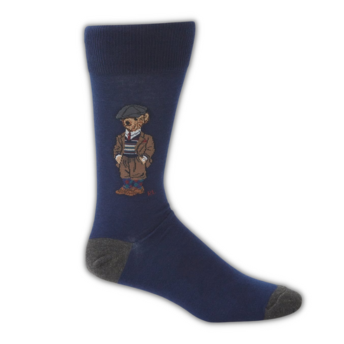 Preppy Teddy Bear RL Funky Socks