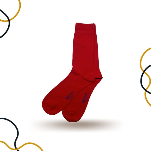 Red High Quality Cotton Crew Socks - SOXO #1 Imported Socks Brand in Pakistan