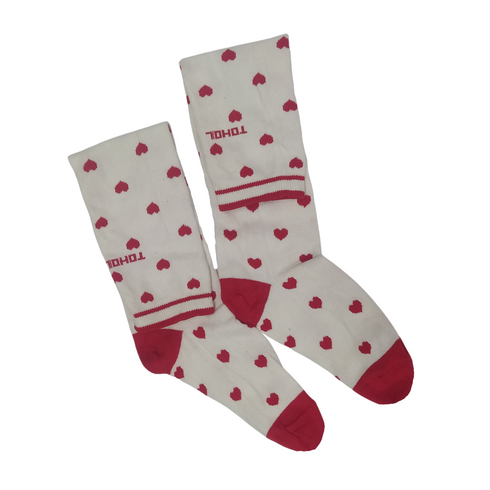Red Heart Long Crew Socks - SOXO #1 Imported Socks Brand in Pakistan