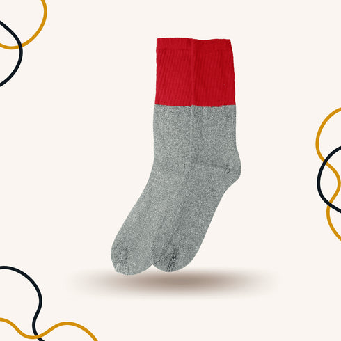 Shaddy Long Crew Socks red - SOXO #1 Imported Socks Brand in Pakistan