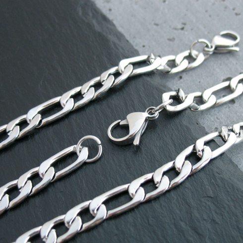 Sterling Silver Stainless Steel Curb Chain