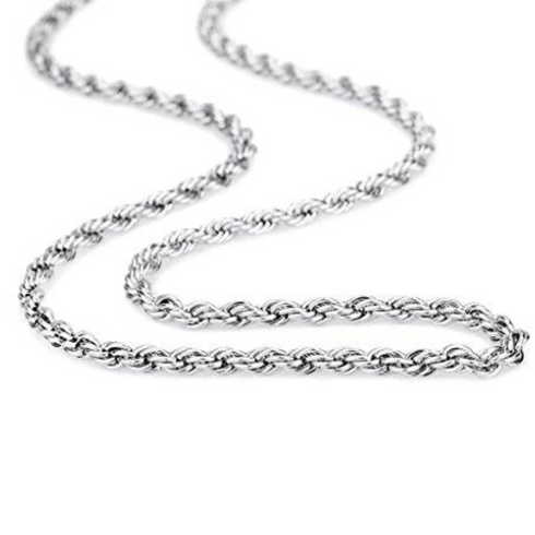 Sterling Silver Stainless Steel Rope Chain