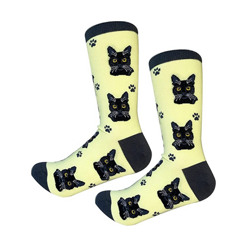 Tabby Black Cat Lover Animal Socks