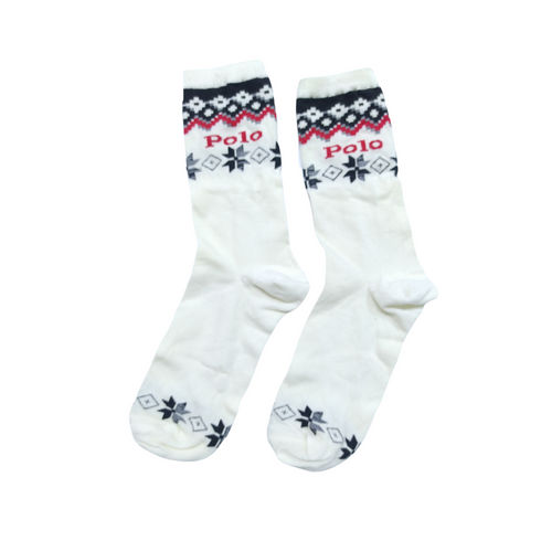 White Ajrak Print Funky Socks - SOXO #1 Imported Socks Brand in Pakistan