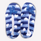Women's Super Soft Fuzzy Slippers with Blue Stripes