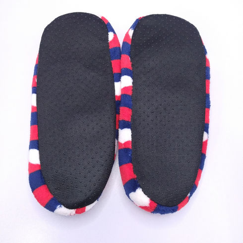 Women's Super Soft Fuzzy Slippers with Red Stripes