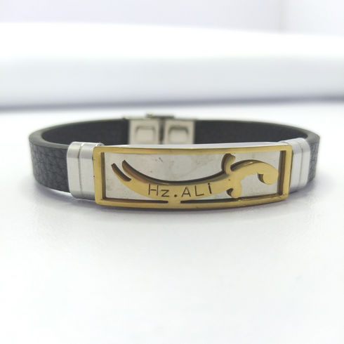 YA ALI Black Leather Bracelet For Men