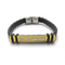 YA HUSSAIN Black Leather Bracelet For Men