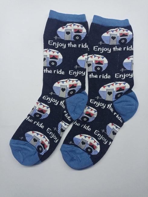 Navy Blue Enjoy The Ride Socks - SOXO #1 Imported Socks Brand in Pakistan