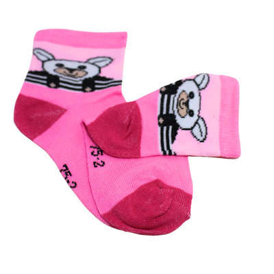 Light Pink Rabbit Kids Socks (6-8 Years)
