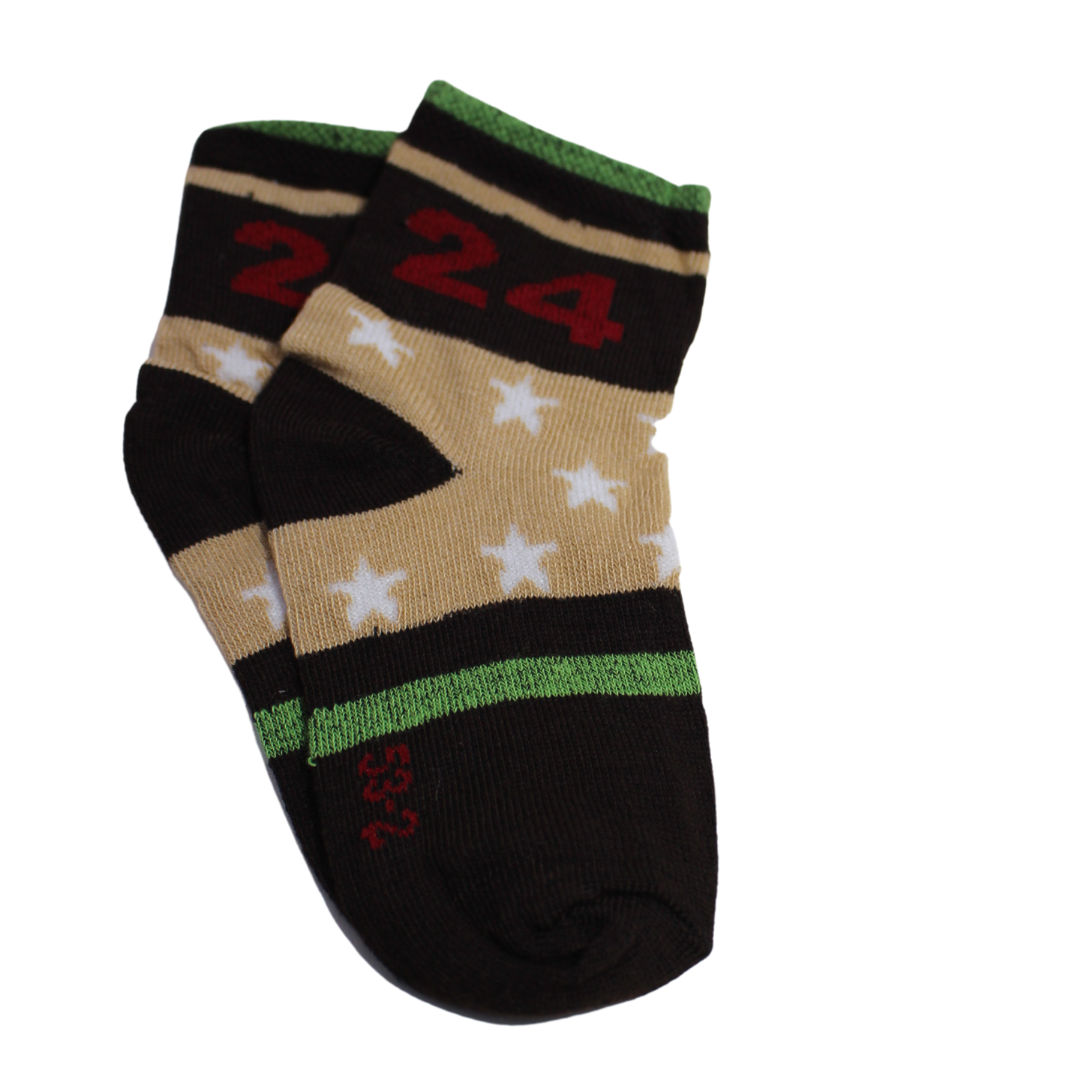 Black Beige Stars kids Socks (6-8 Years)