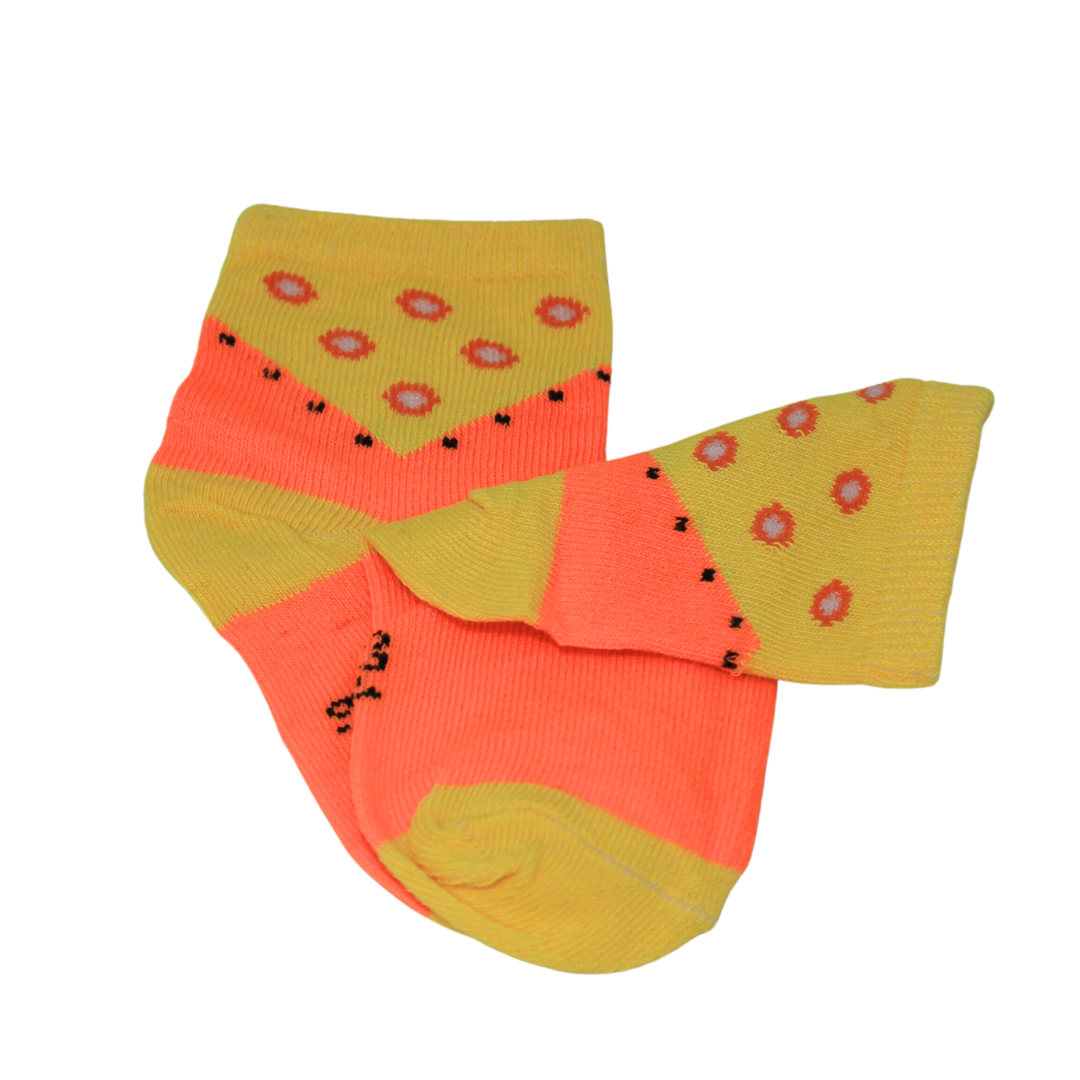 Orange Dotted Kids Socks (1-4 Years)