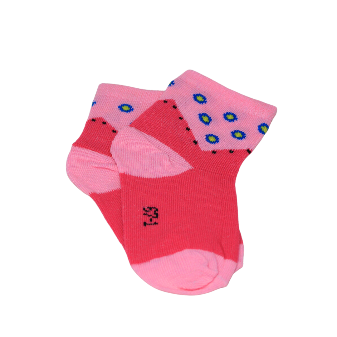 Light Pink Dotted Kids Socks (1-4 Years)