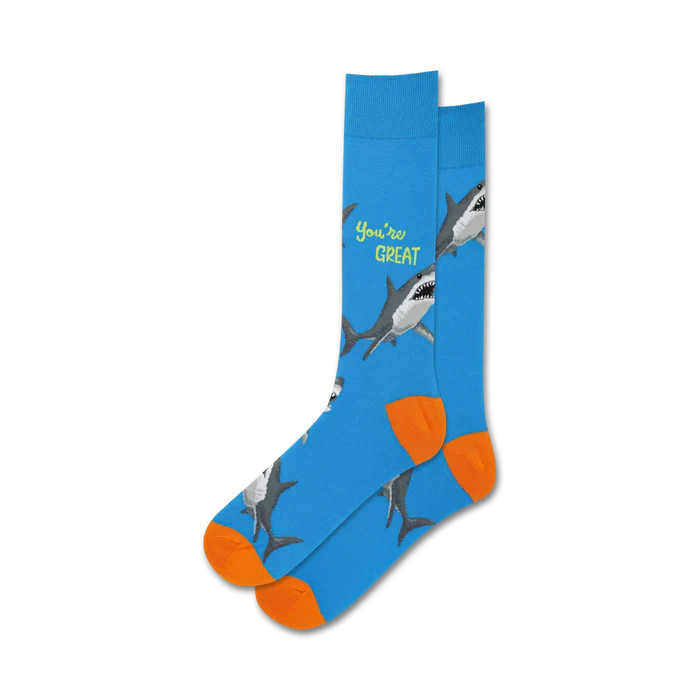 Blue Great Shark Funky Socks