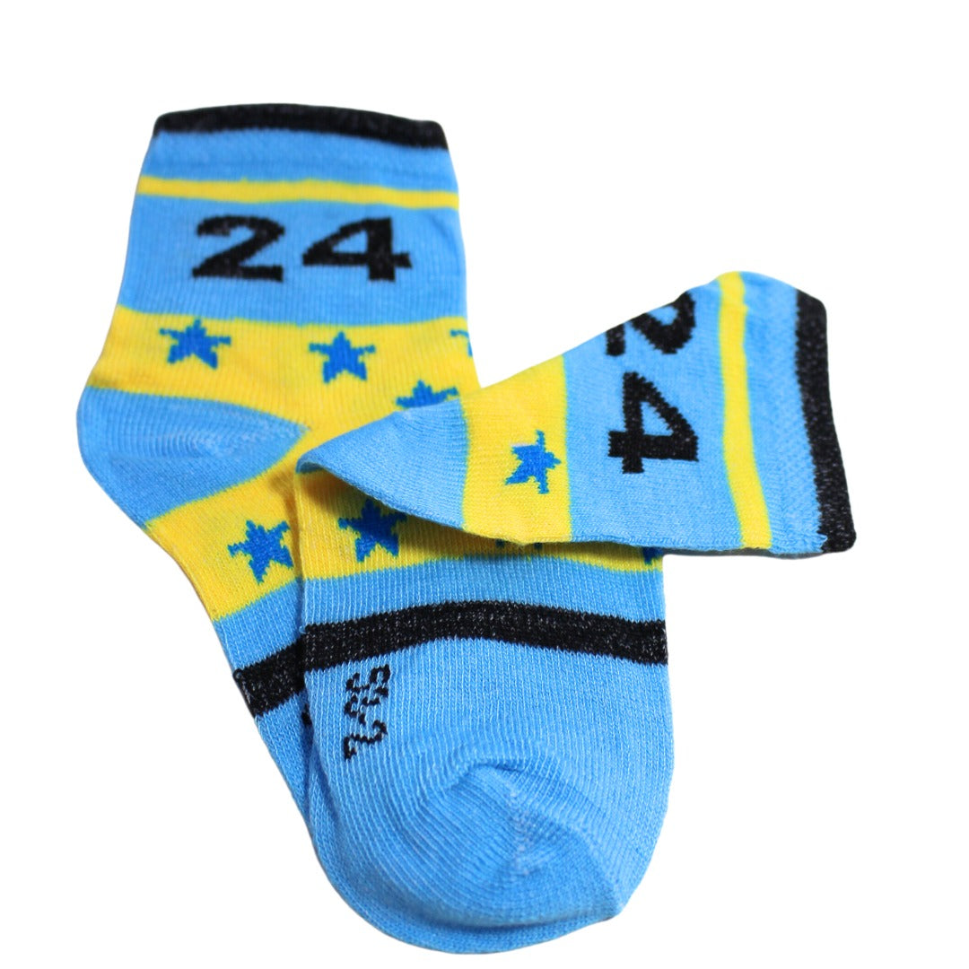 Yellow Blue Stars kids Socks (6-8 Years)